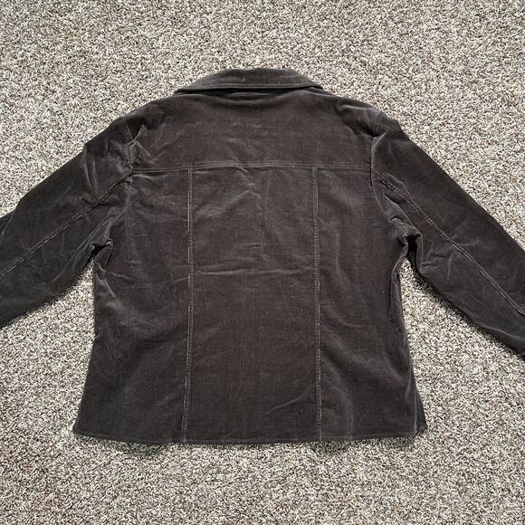 CJ Banks 1X  Jacket Brown Stretch Metal Button Shacket - Picture 2 of 7